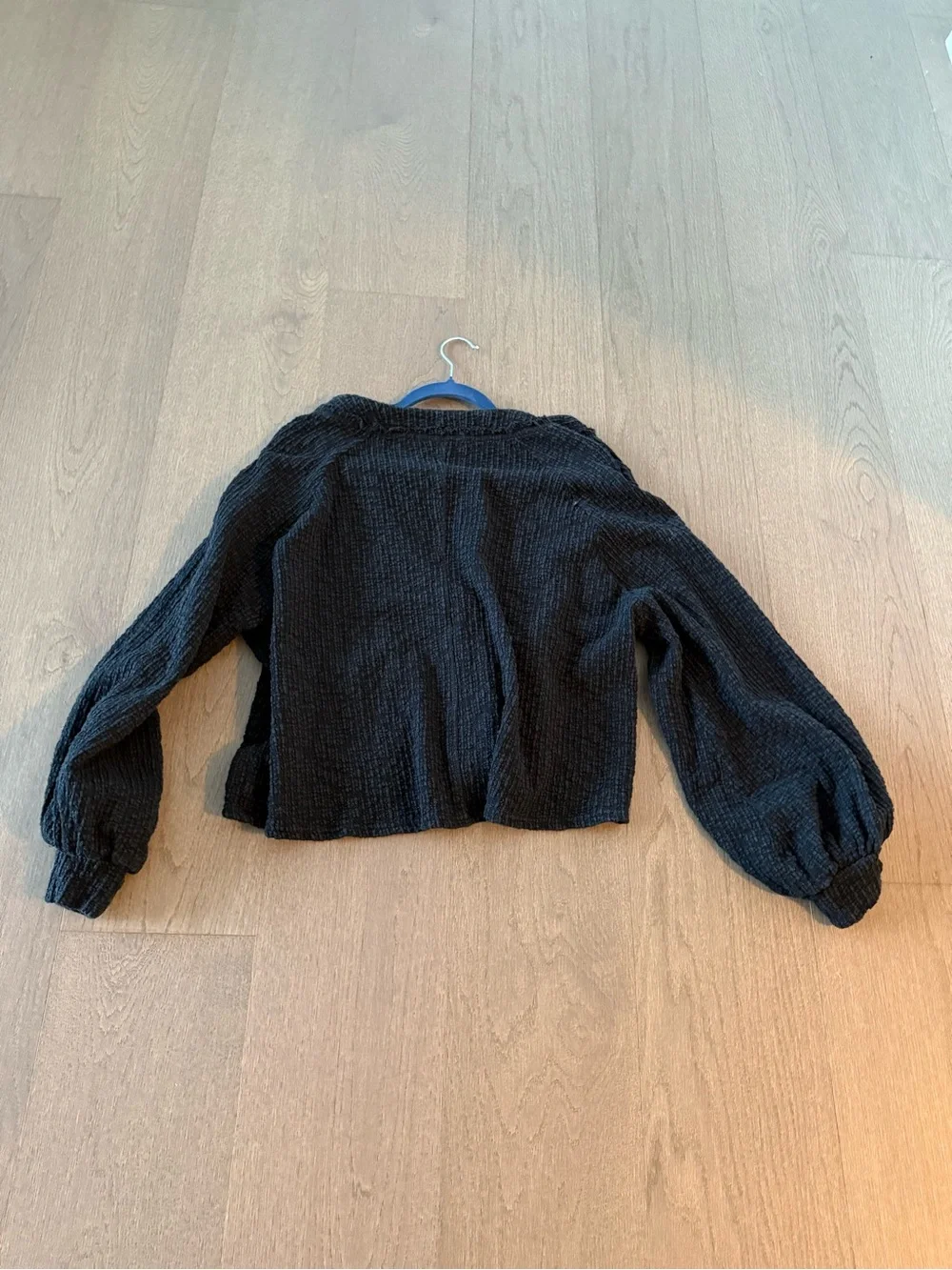 Free People Black V-Neck Button-Front Cardigan with Pockets